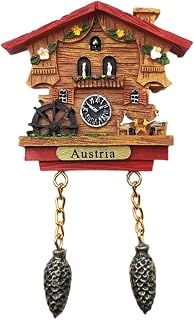 Austria 3D Cuckoo Clock Fridge Magnet Souvenir Gift,Resin Handmade Austria Refrigerator Magnet Home & Kitchen Decoration Collection