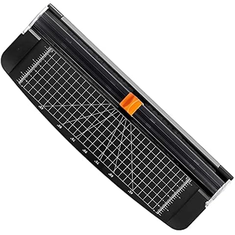 A4 Paper Cutter,Paper Trimmer Guillotine with Automatic Security Safeguard Scrapbooking Tool for Cutting Paper Photographs or Labels Office Home Manual, Black Cover