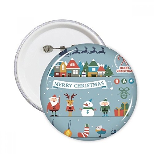 Pins badge bouton Noël bonhomme de neige Père Noël DIYthinker XXL 5pcs