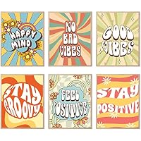 Impression Sur Toile Rétro Flower Power Hippie - Décoration Murale Vintage Années 60 70 (27,9 X 35,6 Cm)
