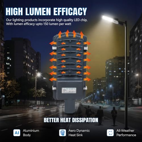 Image of Forus 120W LED Street Light Outdoor with 4 Year Warranty, IP66 Waterproof Decorative Focus Yellow Light for Road, Garden, Events, Security, Terrace, Landscape, Pathway, Building Lighting (1 PC)