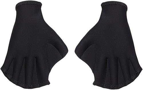 Miniatura 5 de BESPORTBLE Guantes de malla acuática para natación, entrenamiento acuático, resistencia al agua, ajuste acuático de entrenamiento acuático, palas de