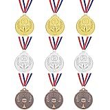 [Perfektes Set] Die nummerierten Medaillen gibt es in drei Farbkombinationen aus Gold, Silber und Bronze mit insgesamt 9 Medaillen und einem 40cm Band.
