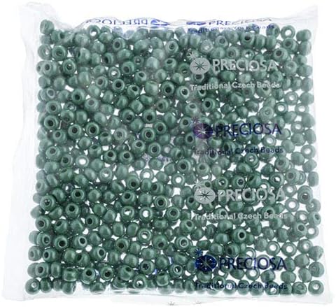 John Bead Czech Glass Seed Beads 32/0 (8mm) Opaque Green Sfinx 250Grams Beads for DIY Arts Crafts Jewelry Bracelets Necklaces Earrings Making