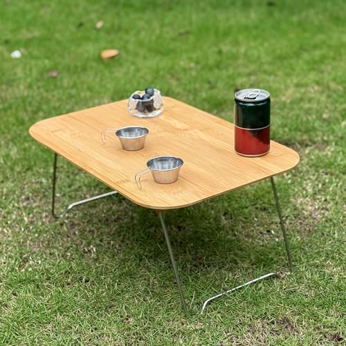 Table pliante en bambou stable pour cuisiner en plein air sans manquer d'espace