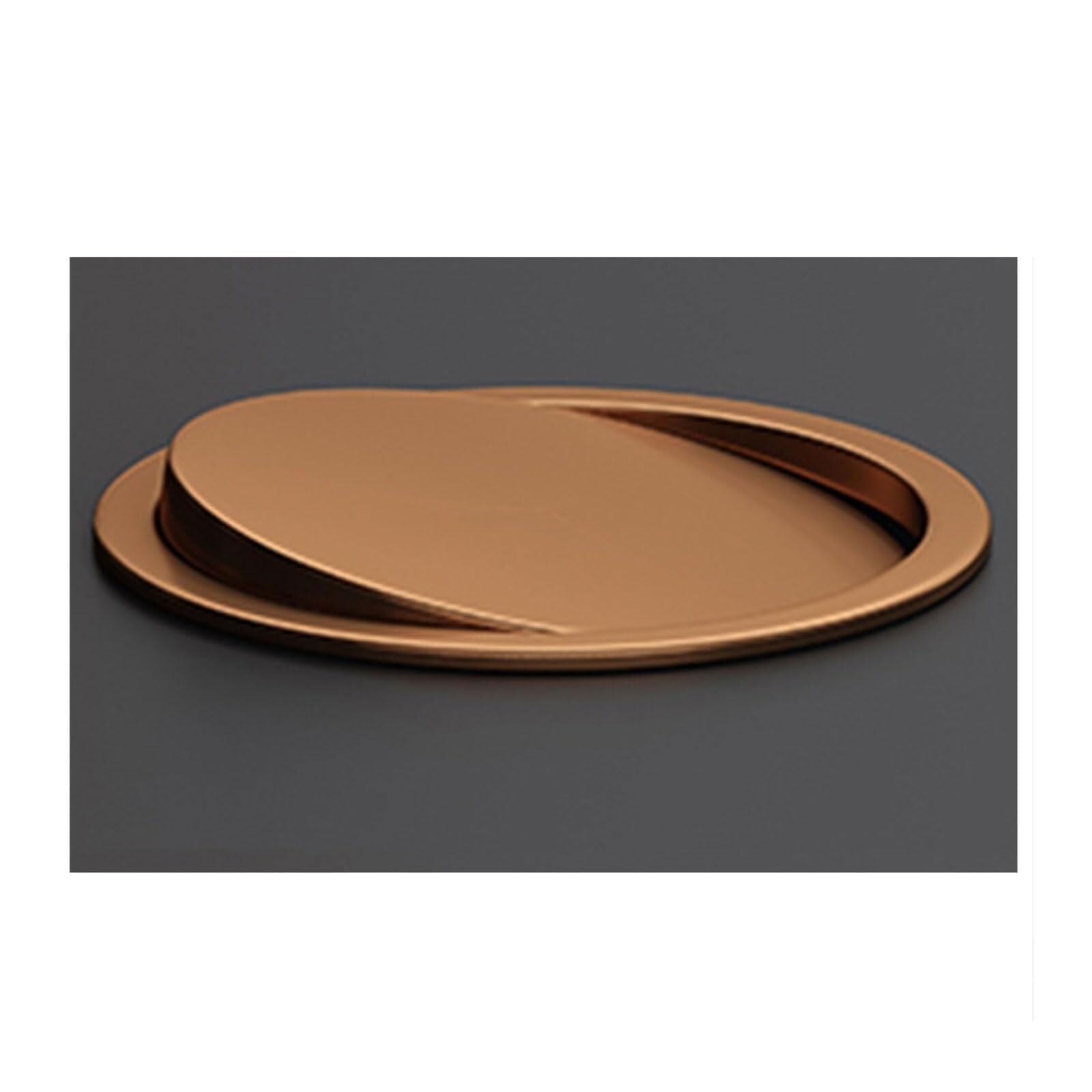 DFGHNBVC Built-In Trash Bin Lid For Kitchen Countertop Trash Grommet Hidden Swing Trash Can Lid Stainless Steel Waste Chute Cover,Rose Gold-240Mm