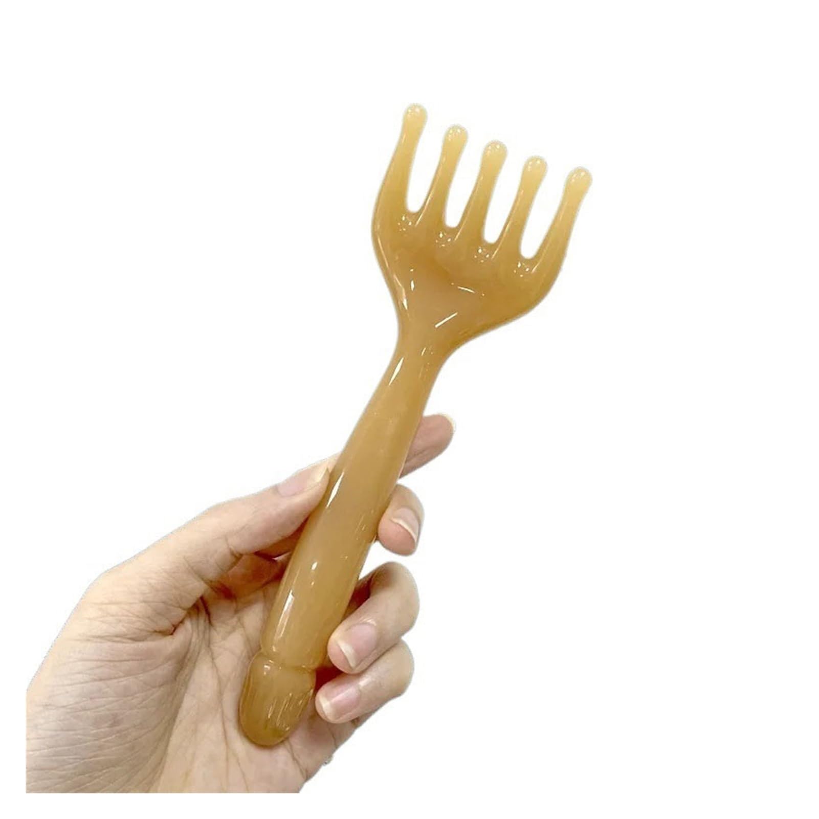 Massaggiatore for la testa in resina Gua Sha for il collo del corpo Massaggio alle gambe for il collo del corpo Artiglio raschiante a cinque artigli(Yellow)