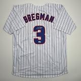 Autographed/Signed Alex Bregman Chicago Pinstripe Baseball Jersey Beckett BAS COA