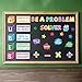 41Pcs Math Bulletin Board Set Cubes Math Keywords Paper Cutouts Problem Solving Bulletin Board Cutout Math Poster for Christmas Winter Classroom School Wall Home Elementary Preschool Teacher Supplies