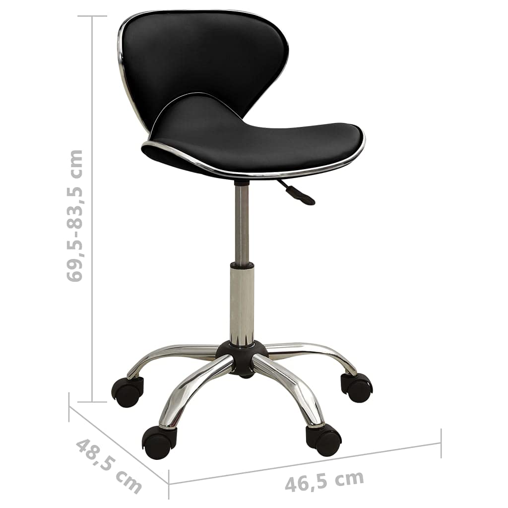 vidaXL Tabouret de Salon et Spa Chaise de Beauté Tabouret de Coiffure Chaise de Travail Pivotante Réglable Intérieur Noir Similicuir