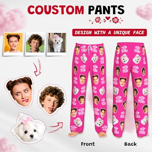 Custom Face Pajamas for Men Women, Personalized Funny Soft PJ Bottoms Gift, Birthday Festival Breathable Custom Pajama Pants3