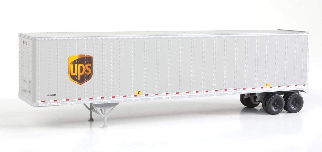 Walthers 48' Stoughton Trailer 2-Pack - Assembled - United Parcel Service (Modern Shield Logo, Gray, Brown, Yellow)