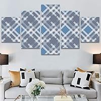 SIGNWIN 5 Panel Canvas Wall Art Modern Art Contemporary Dramatic Geometric Mixed Media Multicolor Patterns for Home Decorations Ready to Hang - 60