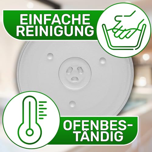 Mikrowellenteller Glas Ø 31,5 cm mit 3 Standbeinen mit dem Originalcode 49016762 für Candy - Drehteller Mikrowelle 315 mm aus Hitzebeständigem Gehärtetem Glas Kratzfest - ONIX TECH