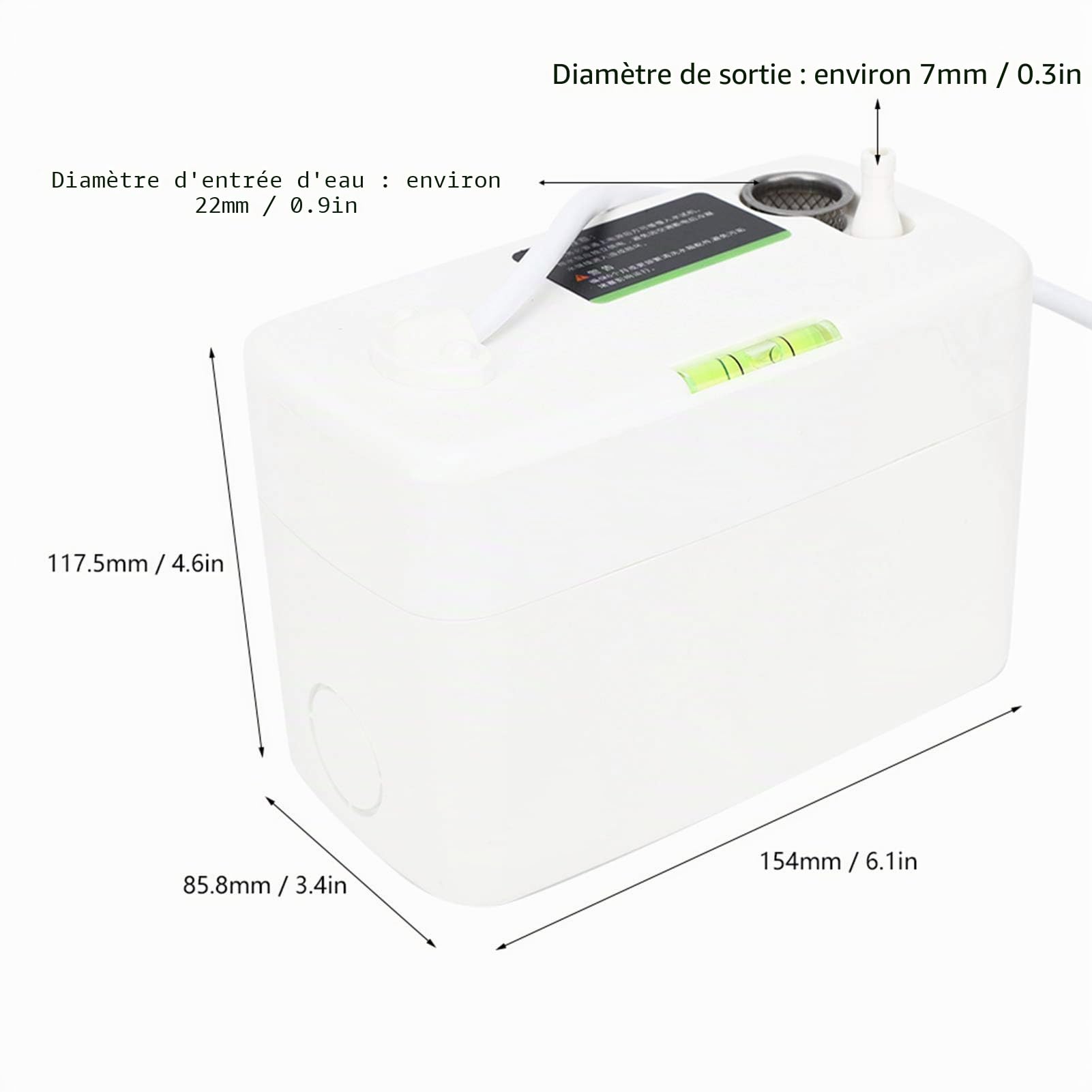 Pompe de Vidange de Climatisation, Pompe de Vidange PC 24A Pompe de Vidange de Climatisation Ultra Silencieuse avec Flotteur intégré avec Eau, Pompes à Condensat Industrielles Hvac
