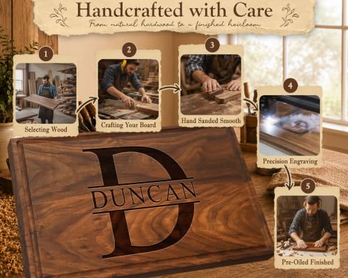 Tabla de cortar rectangular personalizada con monograma miniatura 4