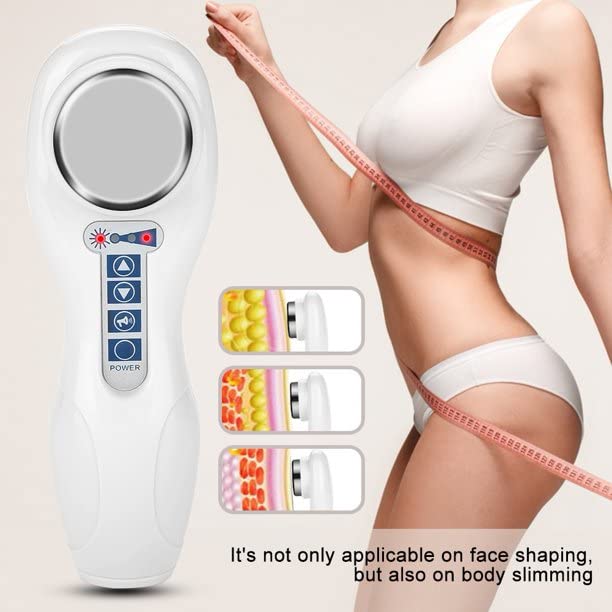 Generic Ultrasonic Facial Massager used for body slimming, showing its effect on skin layers.