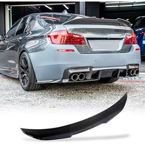 MCARCAR KIT F10 Real Carbon Fiber Trunk Spoiler Compatible with 2010-2016 BMW 5 Series F10 and F10 M5 Sedan 528i 535i 550i Car Rear Boot Lid Highkick Spoiler Wing Lip Factory Outlet Cover