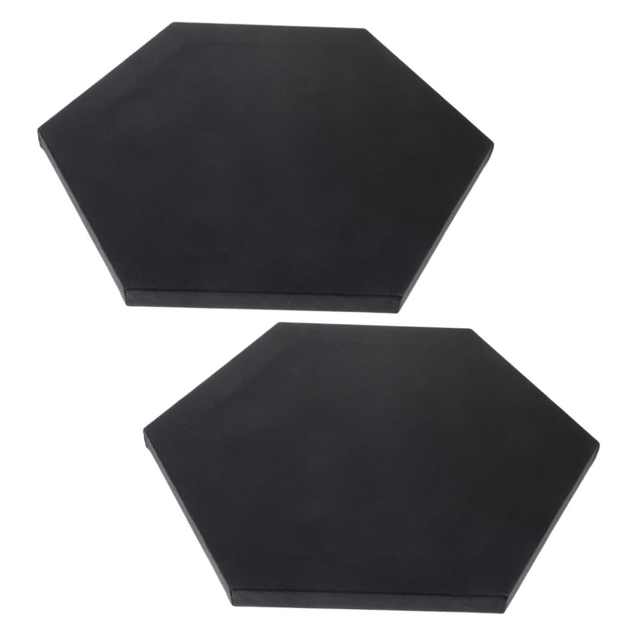 Paneles de lienzo hexagonales negros que evitan el fondo blanco en pinturas acrílicas y óleo