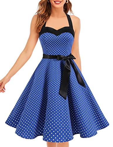 ایگرد | قیمت و خرید DRESSTELLS Damen 50er Jahre Kleid Vintage Cocktailkleid  Neckholder 1950er Rockabilly Petticoat Kleid