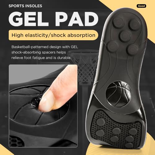 Image of XINIFOOT Silica Gel Sport Shoe Insoles for Men and Women, Spring Cushioning & Shock Absorption Inserts, Forefoot Massage Support, Plantar Fasciitis Relief, Athletic Comfort Insoles