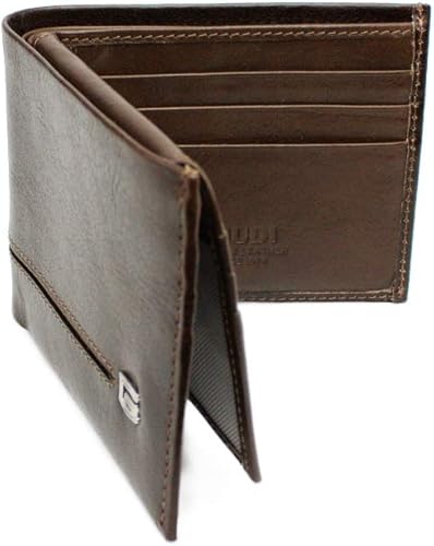 Miniatura 5 de Giudi Cartera plegable de lujo para hombre, fabricada en Italia, hermosa piel de vaca auténtica, 2 bolsillos para dinero en efectivo, 9 tarjeteros