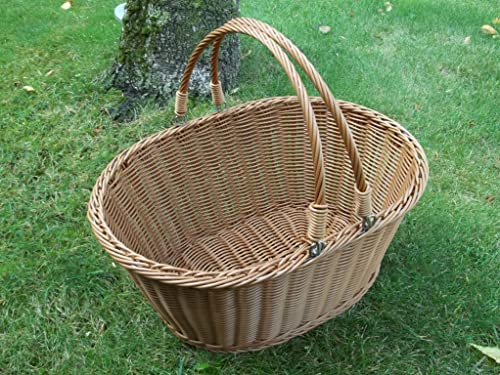 Einkaufskorb aus Polyrattan mit Schwenkbügel Cover