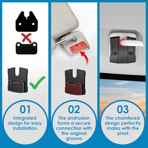 Image of 1 Pack Sun Visor Repair Kit Compatible with Dodge RAM 1500 Trucks 2019-2026, Aluminum Black Car Sun Visor Repair Kit, Dodge Ram 1500 Accessories