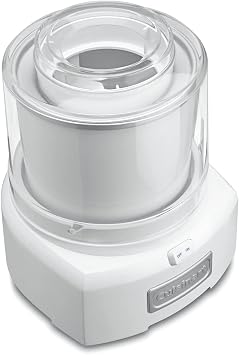 Cuisinart Ice Cream Maker Machine, 1.5 Quart Sorbet, Frozen Yogurt Maker, Double Insulated, White, ICE-21P1 & CTG-00-SMC Stainless Steel Measuring Cups, Set of 4,Silver