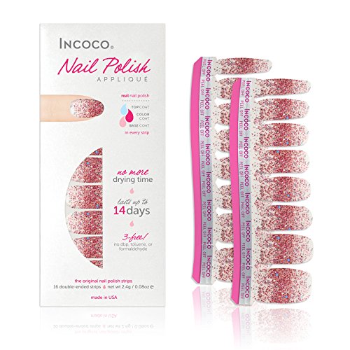 Incoco Nail Polish Strips, Sparkle On Collection, Love Potion (Clear)
