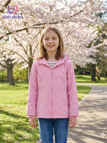Image of WELAKEN Fleece lined Jackets with Water-Resistance Frabic for Kid's & Toddler II Girl's Rain Jacket & coats