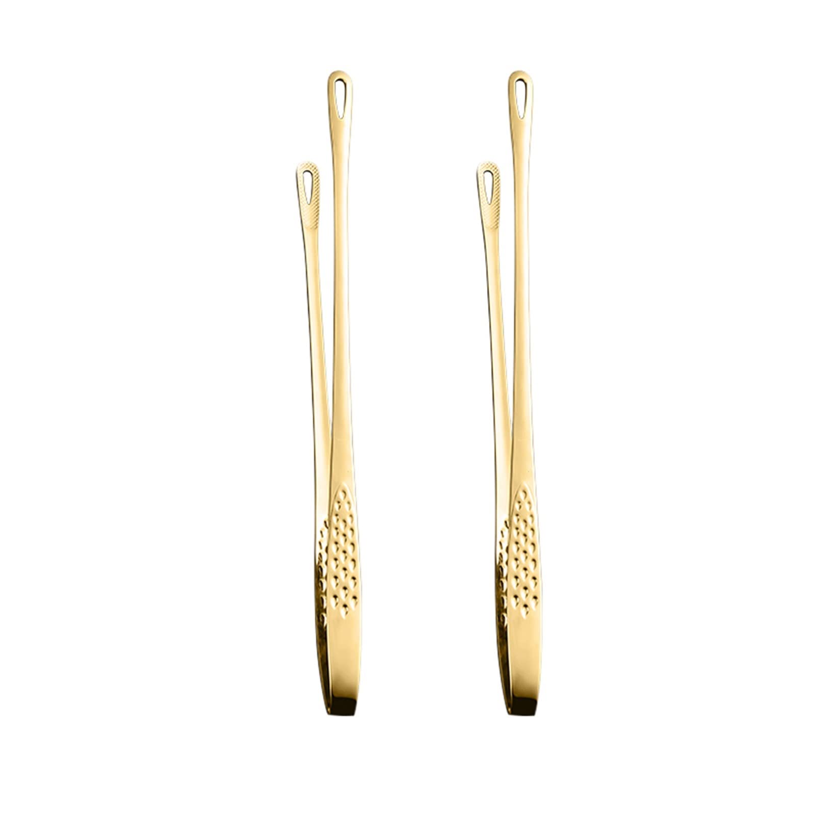 Pinzas de cocina, resistente al calor multifunción con clip de filete de acero inoxidable profesional fácil de agarre premium for Barbacoa, Servir, Freír, Cocinar ( Color : Gold , tamaño : Pequeño )