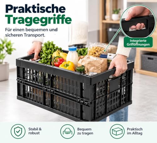 HRB Profi Klappbox, 32 Liter, 48 x 35 x 23cm, schwarz