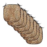 Lunarable Animal Print Chair Cushion Pads Set of 8, Wild Animal Leopard Skin Pattern Wildlife Nature Inspired Modern, Anti-Slip Seat Padding for Kitchen & Patio, 16'x16', Pastel Brown Pale Orange