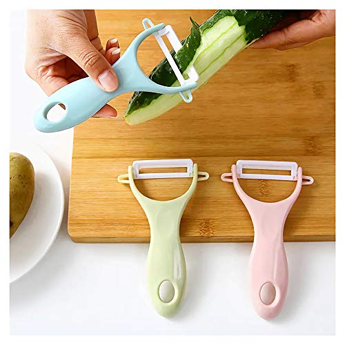 Leyme Vegetables Peeler Advanced Ceramic Peeler - Rust Prevention,Best Cutting Fruits Potato Peeler & Y Peeler Ceramic Carry And Store, Suitable For Home, Office, Travel.set Of 3(3, Green/Pink/Blue) #TOP5