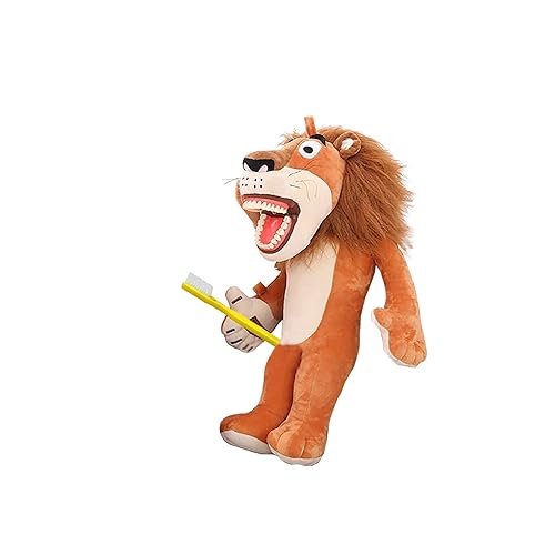Peluche dental de león, YOUYA de presentación de salud bucal, marioneta de león, muñeca educativa de felpa de gran tamaño con dientes para bebés,