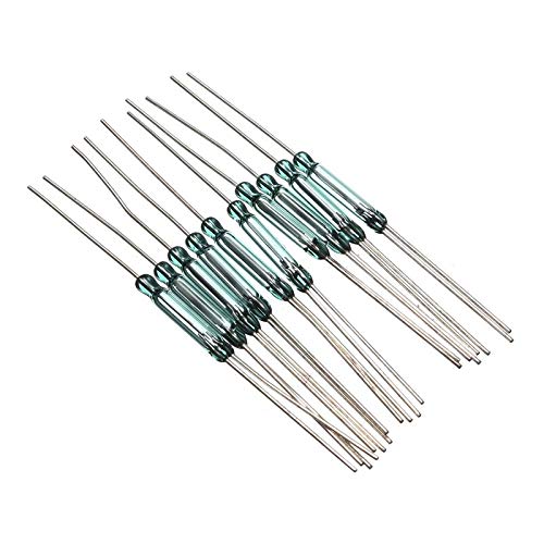 Sunnyskar Home Improvement 10pcs N/O N/C SPDT Reed Magnetic Switch Switches Replacement 2.5X14MM RI-90 - (Color: Silver)
