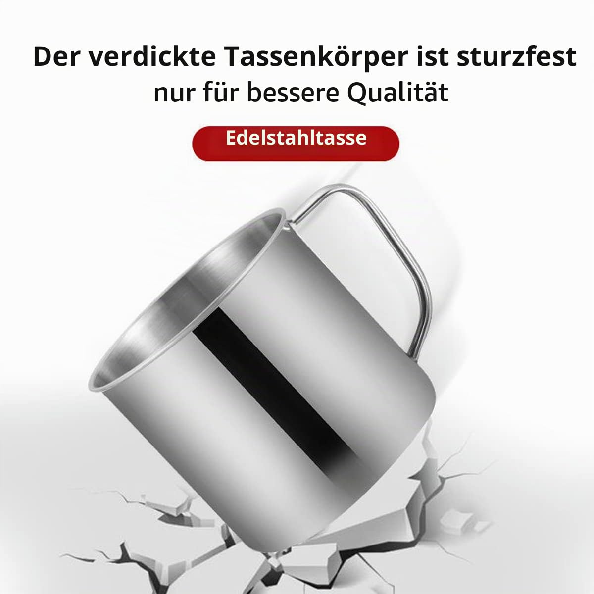 Zliger 4 Stück Edelstahl-Kaffeebecher Trinkbecher Edelstahlbecher tasse metall mit henkel Milch-Tee-Becher Teebecher Travel Mug Reisebecher für heiße und kalte Getränke Küche, Haushalt & Wohnen