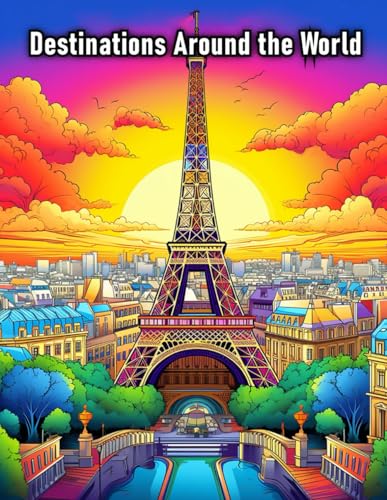 Destinations Around the World: A Travel-Themed Coloring Adventure | 8.5x11 inches | 25 illustrations | Explore Destinations All Over the World image 2