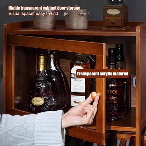 Soporte para botellas de vino independiente de bambú 3 niveles miniatura 3