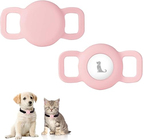 Miniatura 9 de PuppyDoggy Paquete de 2 soportes para Airtag para collar, funda de rastreador de perros y gatos, funda de silicona impermeable para Airtag,