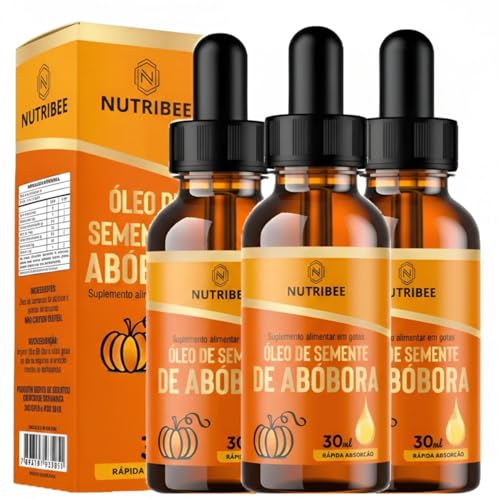 Kit 3 Óleo De Semente De Abóbora com Vitamina E em Gotas 100% Pura