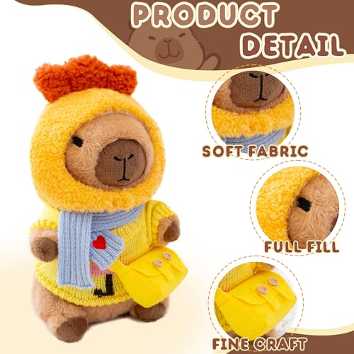 Image of Capybara Plush for Boys Girls Birthday Dress Up Cute Plushies,10 Pcs Set,9 Clothes and Accessories Kawaii Stuffed Animal Plushie Toy, Soft Peluche Doll for Kids 10.2 in