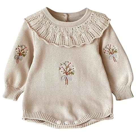 De feuilles Long Sleeve Ruffle Romper Cover