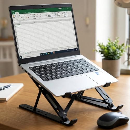 Image of Adjustable Plastic Laptop Stand Ergonomic Portable Folding Bracket