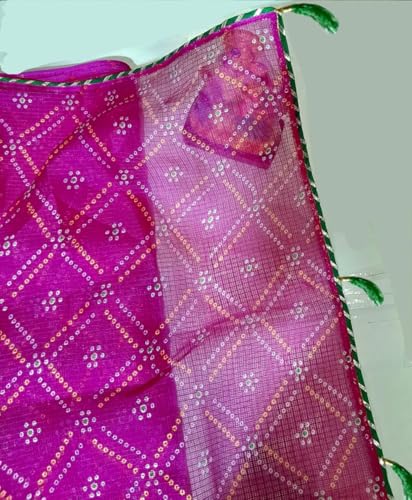 Image of Lado Rani Kota Doria Cotton Silk Flower Print sarees with blouse