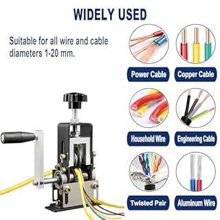 Wire Stripper Machine, Wimayo Manual Copper Wire Stripping Machine for 1-20mm Wire/Cable Recycling, Drill Powered Scrap Wire Stripper Tool with Adjustable Feed Hole and Hand Crank