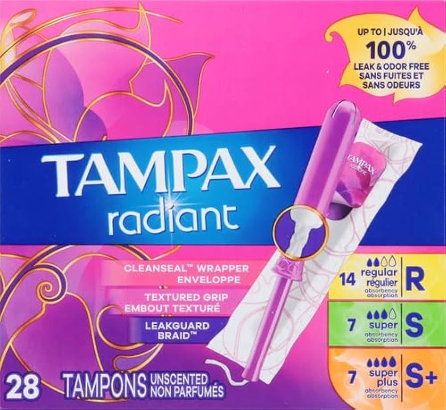 Amazon.com : Tampax Radiant Tampons Trio Pack Regular/Super/Super