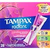 Tampax Radiant Tampons Trio Pack Regular/Super/Super Plus Absorbency, Unscented, 28 Count