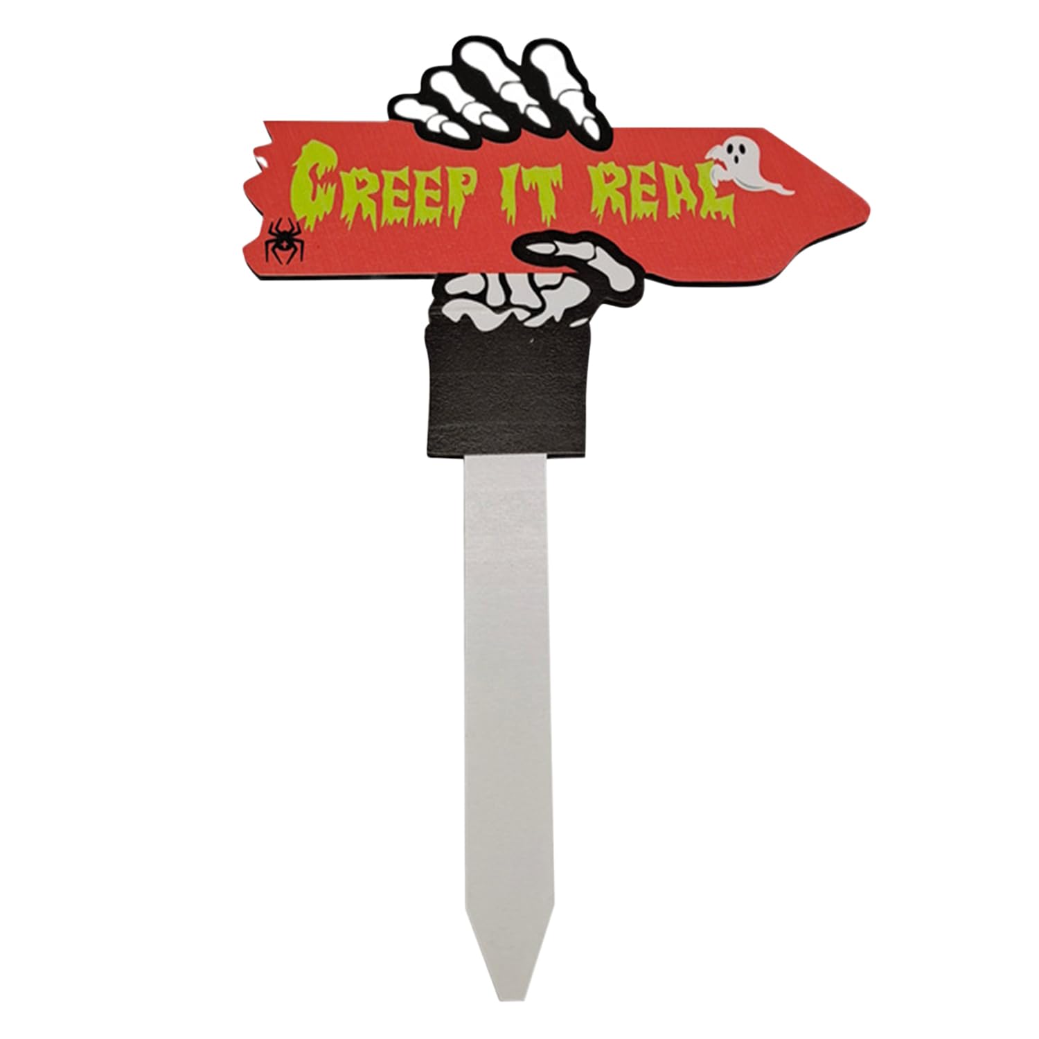 Runstarshow Halloween Decorations - Outdoor Horror Yard Stake Signs Wooden Welcome Signs Pumpkin Ghost Witch Skull Cat Skeleton Party House Garden Lawn